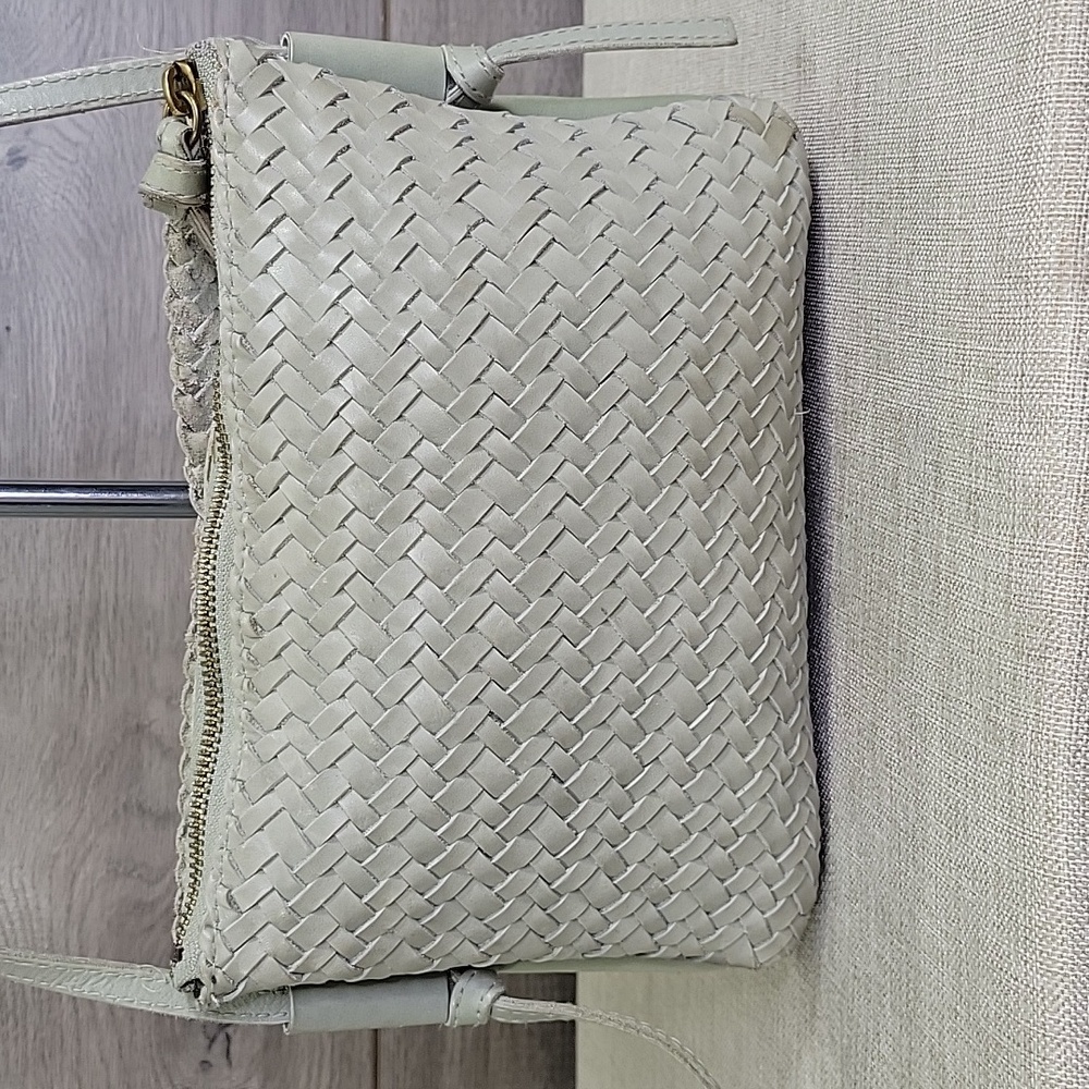 Madewell Woven Gray Leather Crossbody Bag - Picture 2 of 11